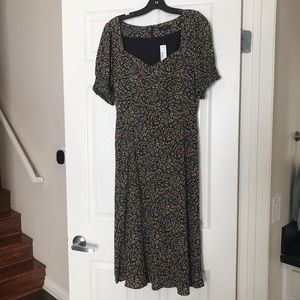 J.CREW Smocked-sleeve Floral Midi Dress - NWT